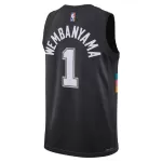 Unisex San Antonio Spurs Victor Wembanyama #1 Black Swingman Jersey 2025/26 - City Edition - minejerseys