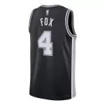 Unisex San Antonio Spurs De'Aaron Fox #4 Black Swingman Jersey - Icon Edition - minejerseys