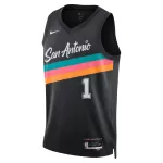 Unisex San Antonio Spurs Victor Wembanyama #1 Black Swingman Jersey 2025/26 - City Edition - minejerseys