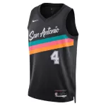 Unisex San Antonio Spurs De'Aaron Fox #4 Black Swingman Jersey 2025/26 - City Edition - minejerseys