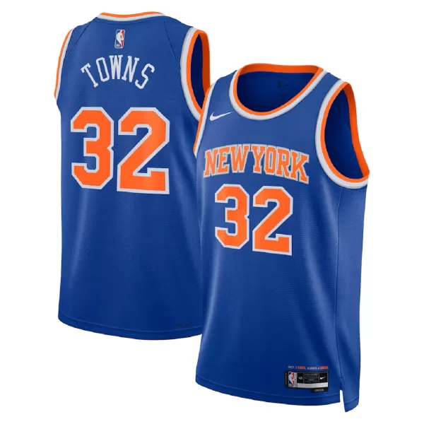 Men's New York Knicks Karl-Anthony Towns #32 Blue Swingman Jersey - Icon Edition - minejerseys
