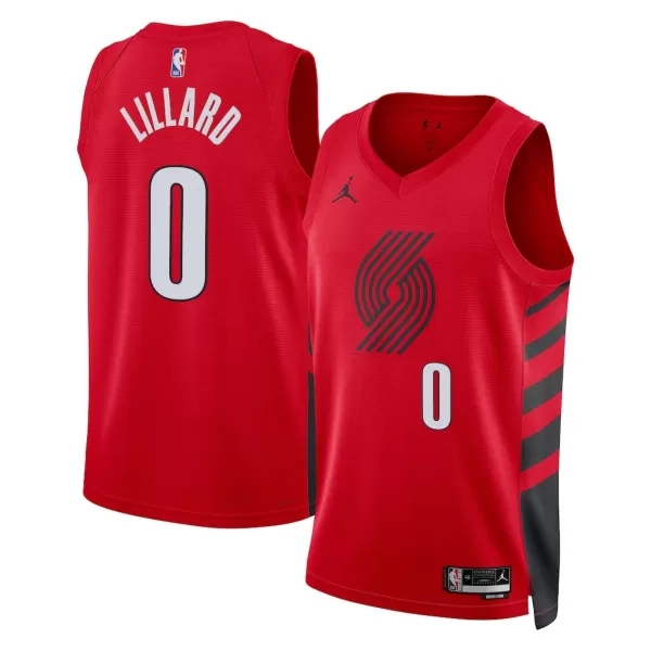 Men's Portland Trail Blazers Damian Lillard #0 Red Swingman Jersey - Statement Edition - minejerseys