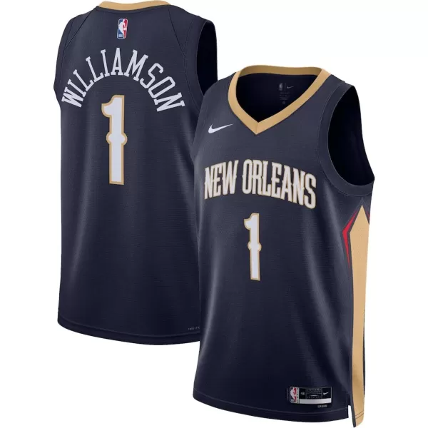 Men's New Orleans Pelicans Zion Williamson #1 Navy Swingman Jersey - Icon Edition - minejerseys