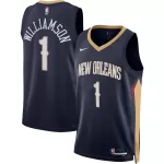 Unisex New Orleans Pelicans Zion Williamson #1 Navy Swingman Jersey - Icon Edition - minejerseys