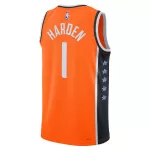 Unisex Los Angeles Clippers James Harden #1 Orange Swingman Jersey 2025/26 - City Edition - minejerseys