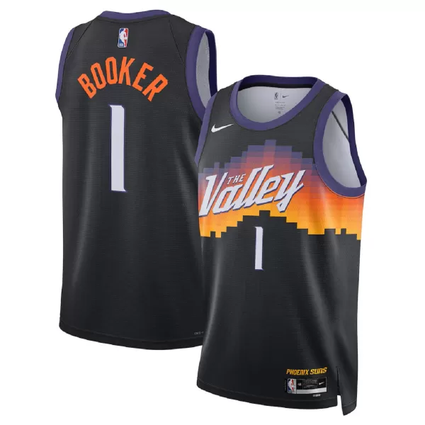 Unisex Phoenix Suns Devin Booker #1 Black Swingman Jersey 2025/26 - City Edition - minejerseys