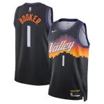 Unisex Phoenix Suns Devin Booker #1 Black Swingman Jersey 2025/26 - City Edition - minejerseys