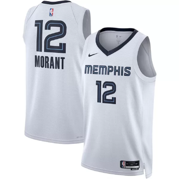 Men's Memphis Grizzlies Grizzlies Ja Morant #12 White Swingman Jersey - Association Edition - minejerseys