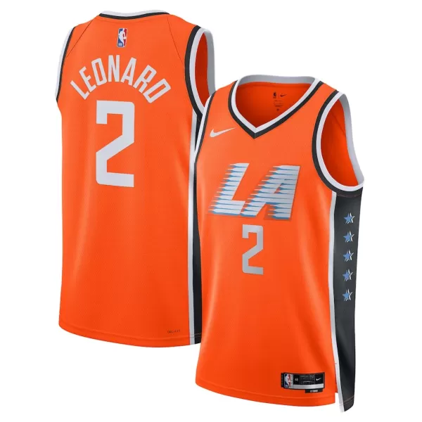Men's Los Angeles Clippers Kawhi Leonard #2 Orange Swingman Jersey 2025/26 - City Edition - minejerseys