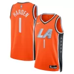 Unisex Los Angeles Clippers James Harden #1 Orange Swingman Jersey 2025/26 - City Edition - minejerseys