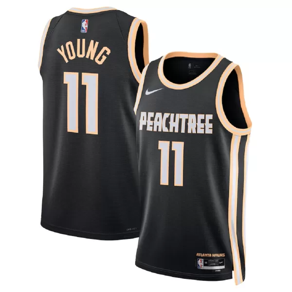 Men's Atlanta Hawks Trae Young #11 Black Swingman Jersey 2025/26 - City Edition - minejerseys