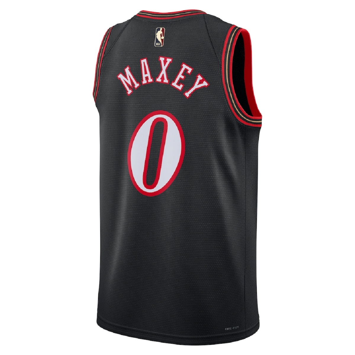 Men's Philadelphia 76ers Tyrese Maxey #0 Black Swingman Jersey - Classic Edition - Image 2