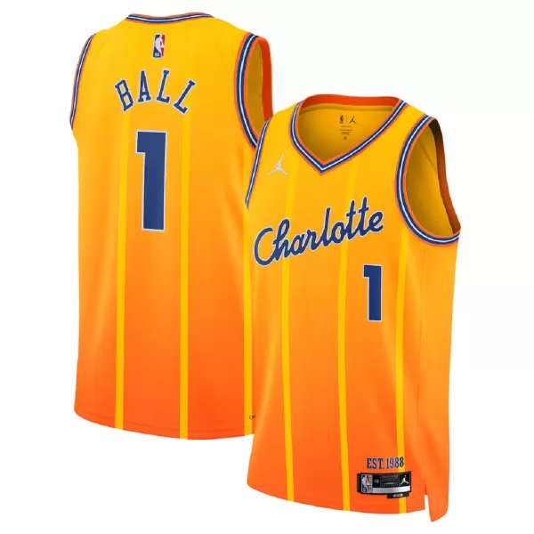 Men's Charlotte Hornets LaMelo Ball #1 Orange Swingman Jersey 2025/26 - City Edition - minejerseys