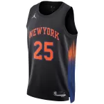 Unisex New York Knicks Mikal Bridges #25 Jordan Brand Black Swingman Jersey - Statement Edition - minejerseys