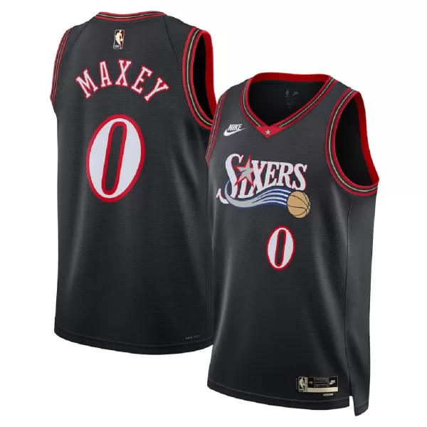 Men's Philadelphia 76ers Tyrese Maxey #0 Black Swingman Jersey - Classic Edition - minejerseys
