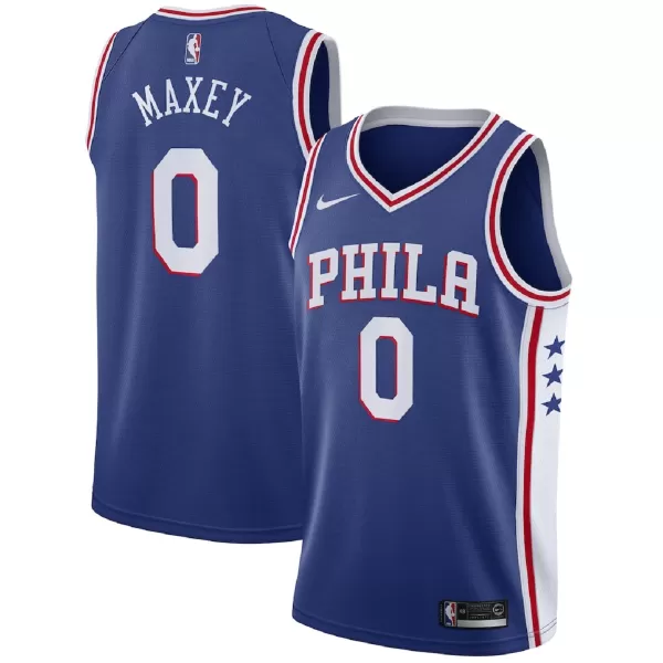 Men's Philadelphia 76ers Tyrese Maxey #0 Royal Swingman Jersey - Icon Edition - minejerseys