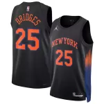 Unisex New York Knicks Mikal Bridges #25 Jordan Brand Black Swingman Jersey - Statement Edition - minejerseys