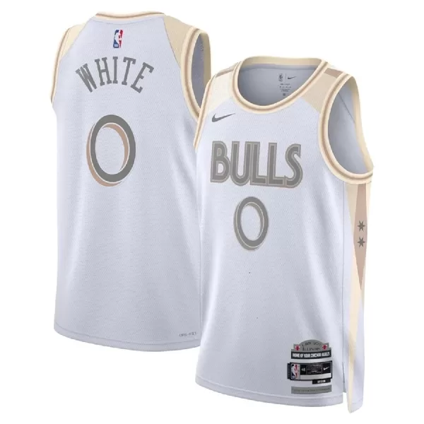 Men's Chicago Bulls Coby White #0 White Swingman Jersey - City Edition - minejerseys
