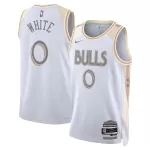 Men's Chicago Bulls Coby White #0 White Swingman Jersey - City Edition - minejerseys