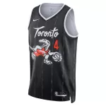 Unisex Toronto Raptors Scottie Barnes #4 Nike Black 2025/26 Swingman Jersey - City Edition - minejerseys