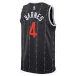 Unisex Toronto Raptors Scottie Barnes #4 Nike Black 2025/26 Swingman Jersey - City Edition - minejerseys