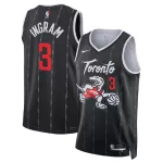 Unisex Toronto Raptors Brandon Ingram #3 Nike Black 2025/26 Swingman Jersey - City Edition - minejerseys