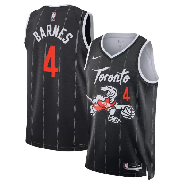 Unisex Toronto Raptors Scottie Barnes #4 Nike Black 2025/26 Swingman Jersey - City Edition - minejerseys