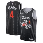 Unisex Toronto Raptors Scottie Barnes #4 Nike Black 2025/26 Swingman Jersey - City Edition - minejerseys