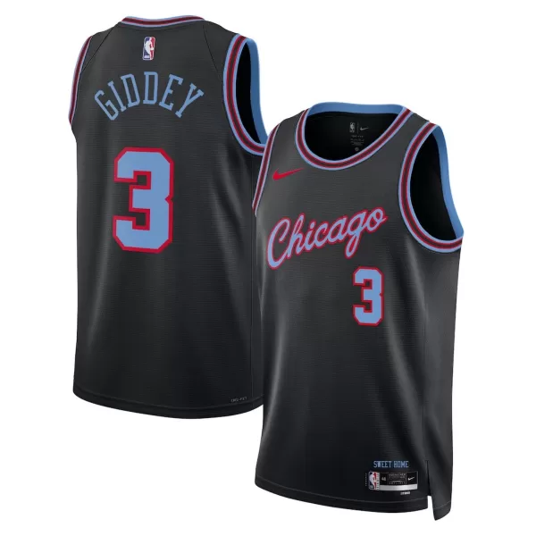 Unisex Chicago Bulls Josh Giddey #3 Black 2025/26 Swingman Jersey - City Edition - minejerseys