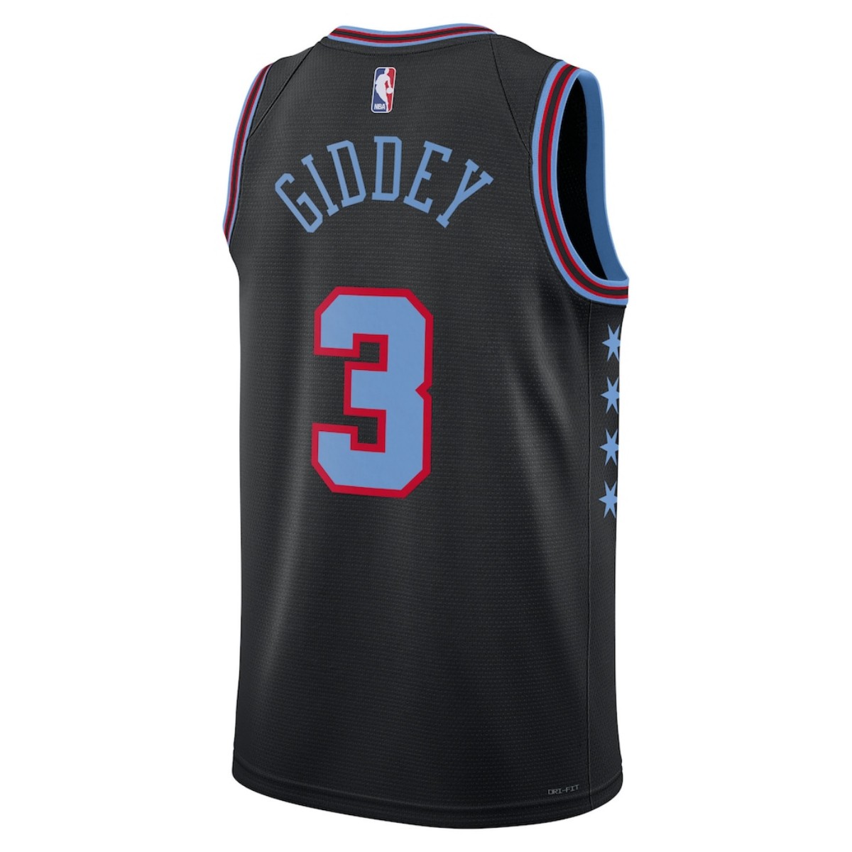 Unisex Chicago Bulls Josh Giddey Black 2025/26 Swingman Jersey - City Edition - Image 3