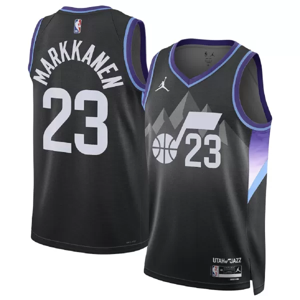 Unisex Utah Jazz Lauri Markkanen #23 Black Swingman Jersey - Statement Edition - minejerseys