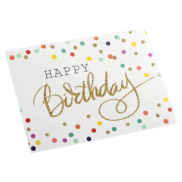Custom Colored Dots Birthday Card White – Personalized Message - minejerseys