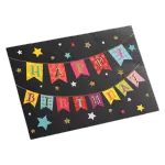 Custom Colorful Flag Birthday Card Black – Personalized Message - minejerseys