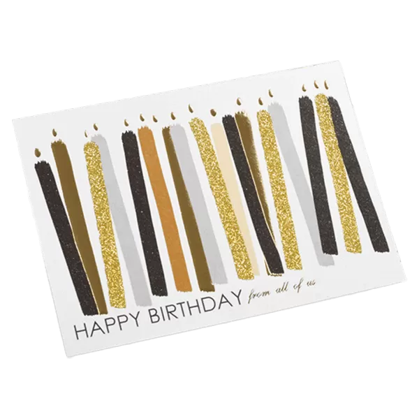 Custom Candle Birthday Card Brown – Personalized Message - minejerseys