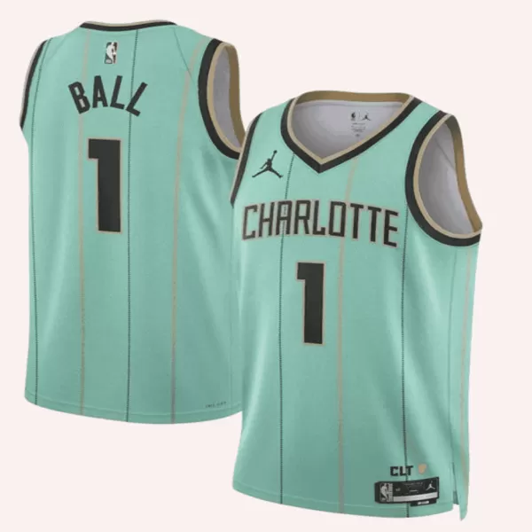 Unisex Charlotte Hornets BALL #1 Green Swingman Jersey - City Edition - minejerseys