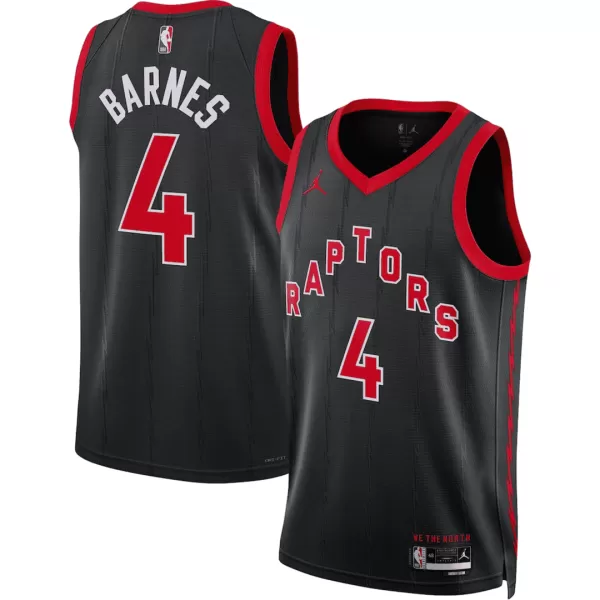 Unisex Toronto Raptors BARNES #4 Black Swingman Jersey - Statement Edition - minejerseys