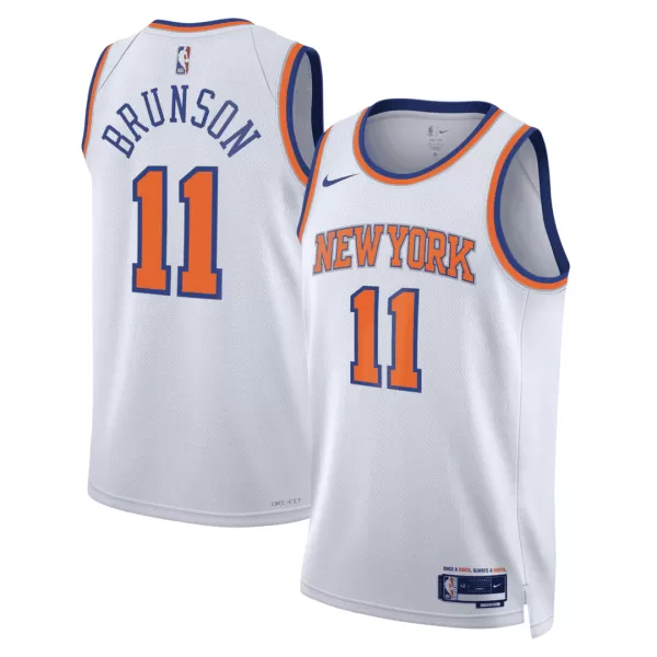 Unisex New York Knicks BRUNSON #11 White Swingman Jersey - Association Edition - minejerseys