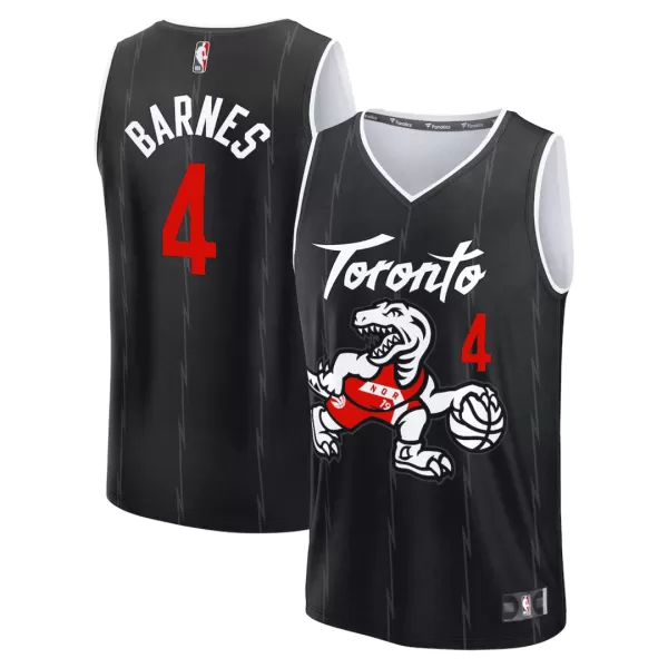 Unisex Toronto Raptors BARNES #4 Black Swingman Jersey - City Edition - minejerseys