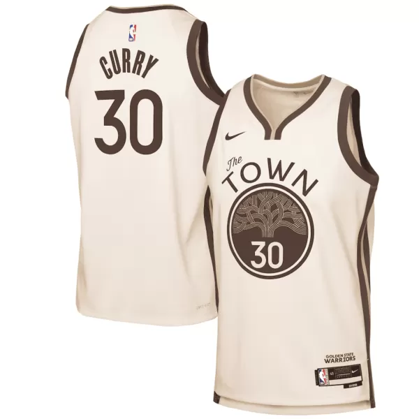 Unisex Golden State Warriors CURRY #30 Brown Swingman Jersey - City Edition - minejerseys