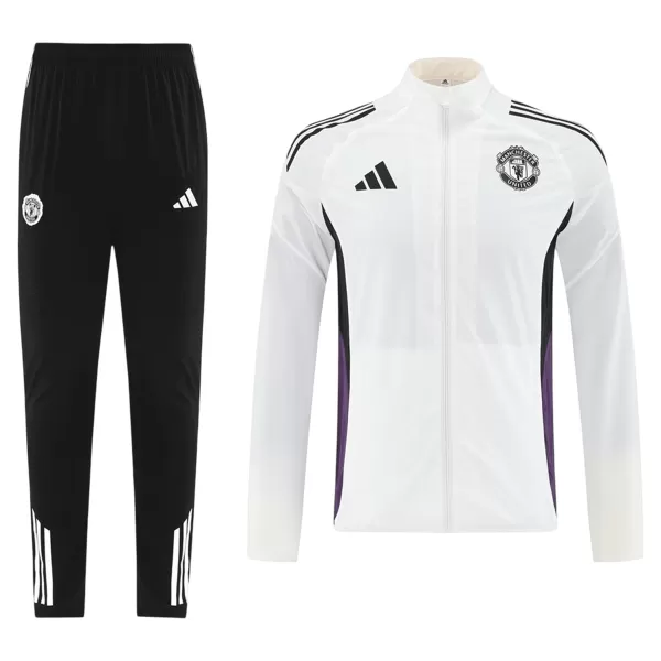 Manchester United Windbreaker Kit(Jacket+Pants) White 2025/26 - minejerseys