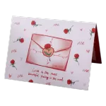 Custom Rose Envelope Valentine's Day Card Red - minejerseys