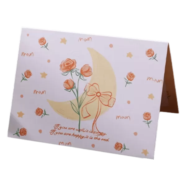 Custom Rose Moon Valentine's Day Card Yellow - minejerseys