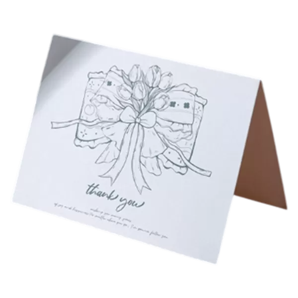 Custom Bow Tulip Thank You Anniversary Card Green - minejerseys