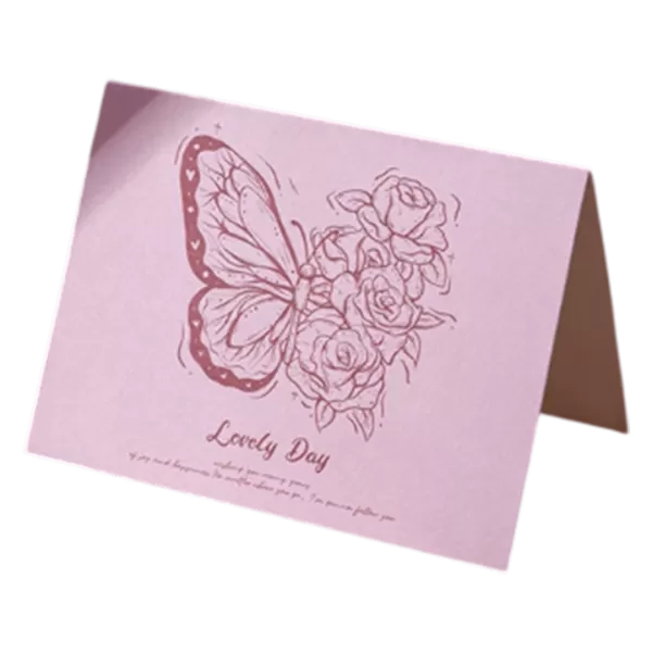 Custom Butterfly Lovely Day Anniversary Card Pink - minejerseys