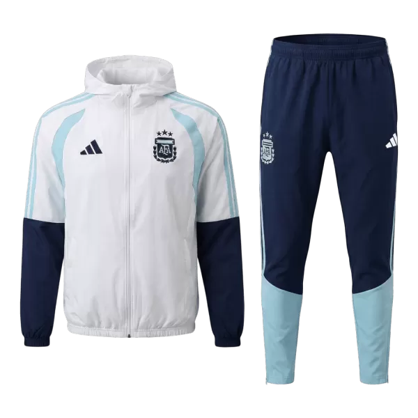 Argentina Windbreaker Hoodie Kit(Top+Pants) White 2026 - minejerseys