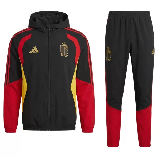 Belgium Windbreaker Hoodie Kit(Top+Pants) Black 2026 - minejerseys