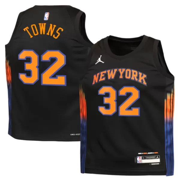 Unisex New York Knicks TOWNS #32 Black Swingman Jersey - Statement Edition - minejerseys