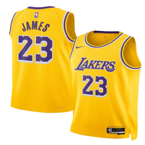 Unisex Los Angeles Lakers JAMES #23 Yellow Swingman Jersey 2025/26 - Icon Edition - minejerseys