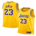 Unisex Los Angeles Lakers JAMES #23 Yellow Swingman Jersey 2025/26 - Icon Edition - minejerseys