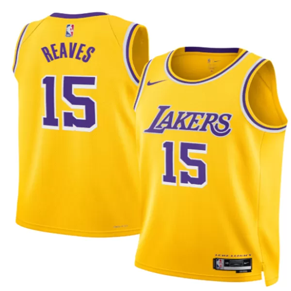 Unisex Los Angeles Lakers REAVES #15 Yellow Swingman Jersey 2025/26 - Icon Edition - minejerseys